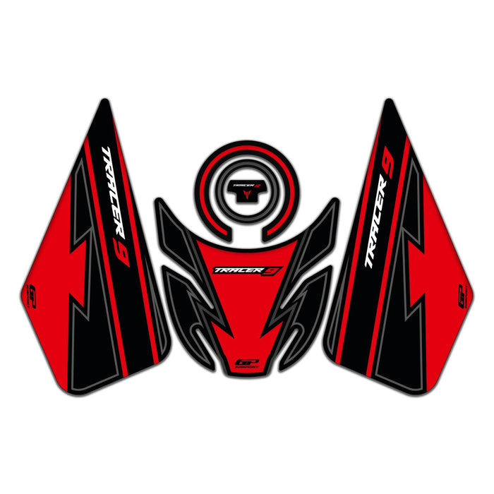 GP Kompozit Juego de protectores de depósito rojos compatibles con Yamaha MT-09 Tracer 2021-2023