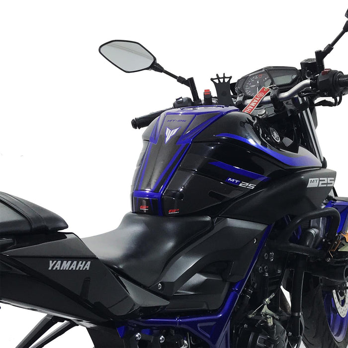 GP Kompozit Tank Pad Set Black-Red Compatible For Yamaha MT-25  2015-2019
