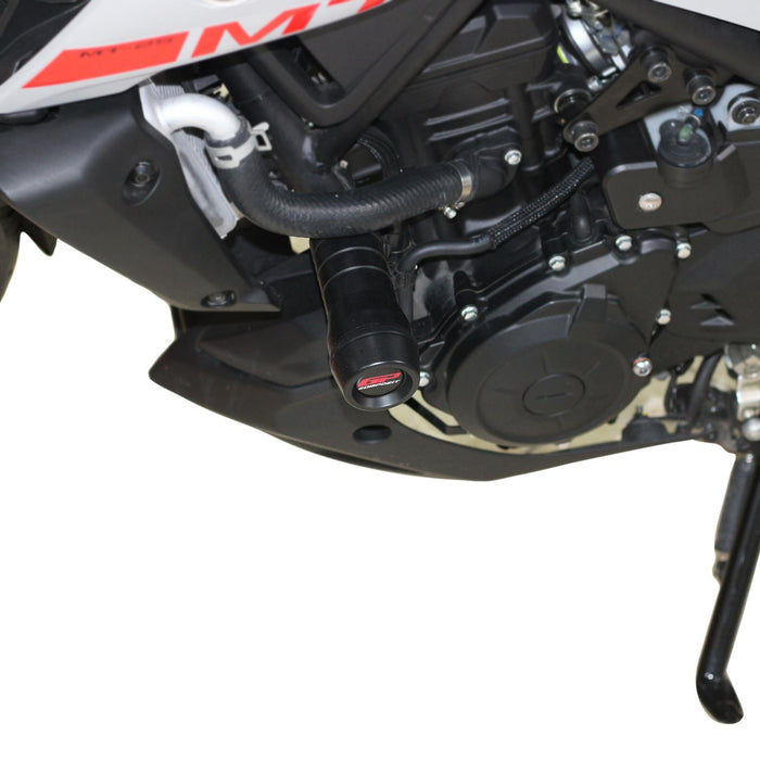 GP Kompozit Engine Crash Frame Sliders Black Compatible For Yamaha MT-25 / MT-03 2015-2024 2015-2025