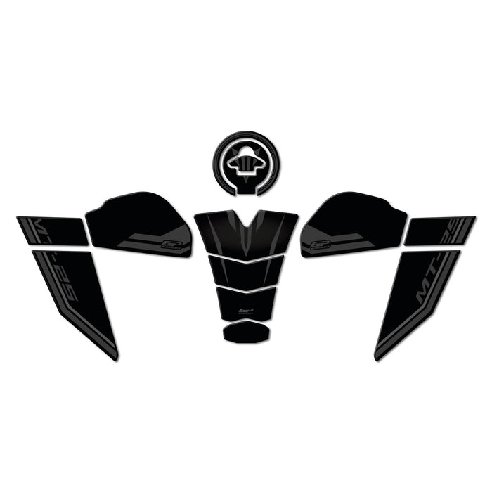 GP Kompozit Tank Pad Set Black Compatible For Yamaha MT-25 / MT-03 2020-2025