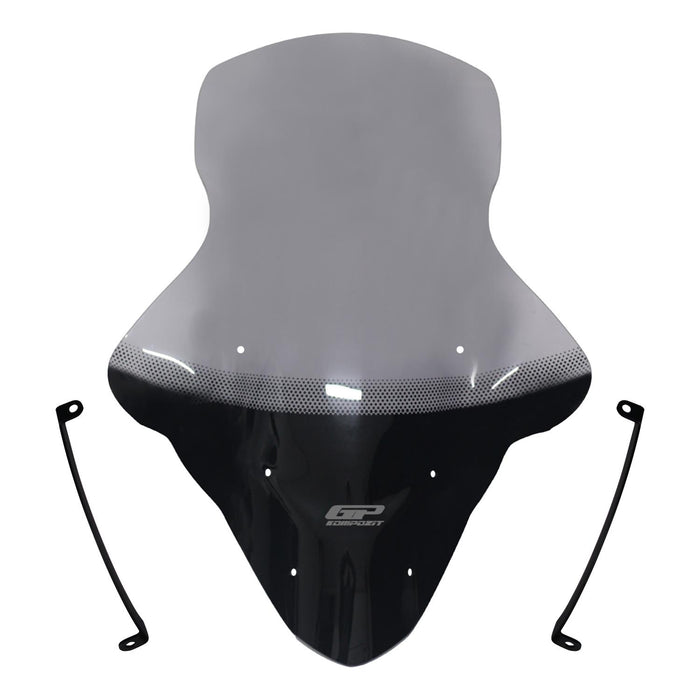 GP Kompozit Pare-brise sérigraphié avec protège-mains fumé Compatible pour Yamaha NMAX 125 / NMAX 155 2015-2020