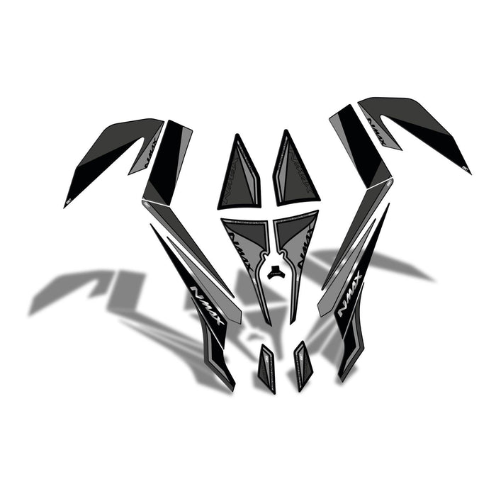 GP Kompozit Tank Pad Set Gray Compatible For Yamaha NMAX 125 / NMAX 155  2015-2020