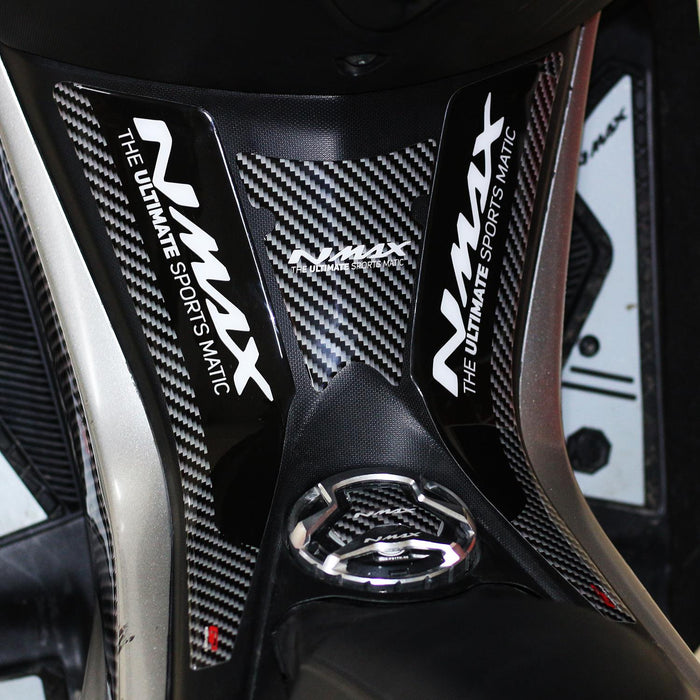 GP Kompozit Tank Pad Set Black-Carbon Compatible For Yamaha NMAX 125 / NMAX 155  2015-2020