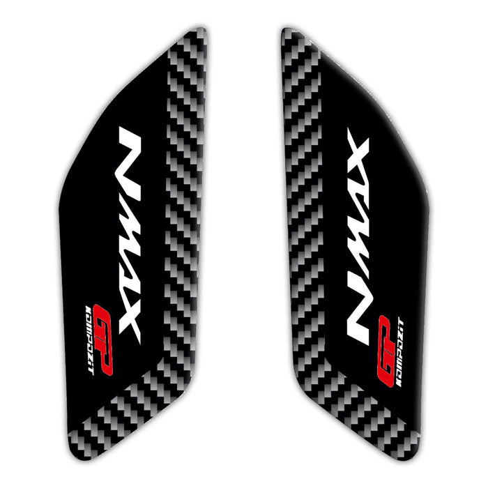 GP Kompozit Bande latérale de réservoir Noir-Carbone Compatible pour Yamaha NMAX 125 / NMAX 155 2015-2020
