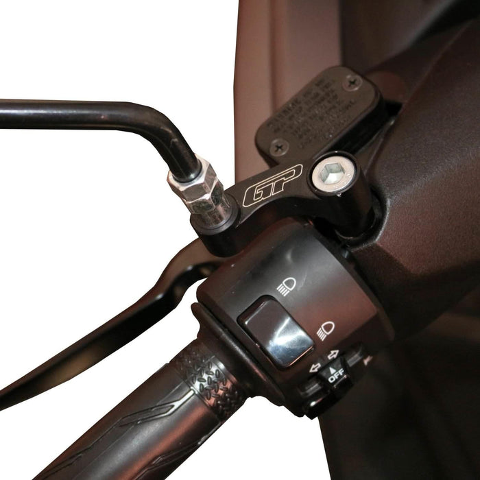 GP Kompozit Extensores elevadores de espejos negros compatibles con Yamaha NMAX 125 / NMAX 155 2015-2023