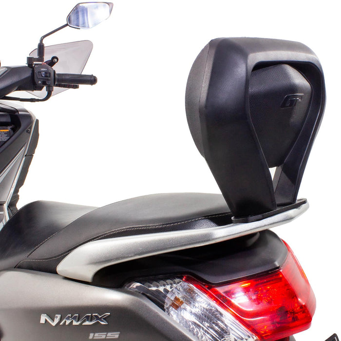 GP Kompozit Respaldo deportivo Sissy Bar negro compatible para Yamaha NMAX 125 / NMAX 155 2015-2023