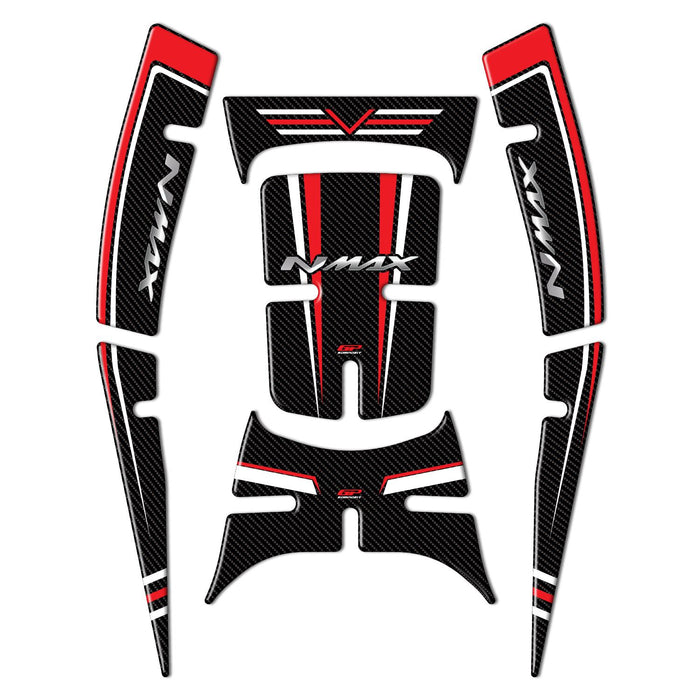GP Kompozit Tank Pad Set Red Compatible For Yamaha NMAX 125 / NMAX 155 2021-2024