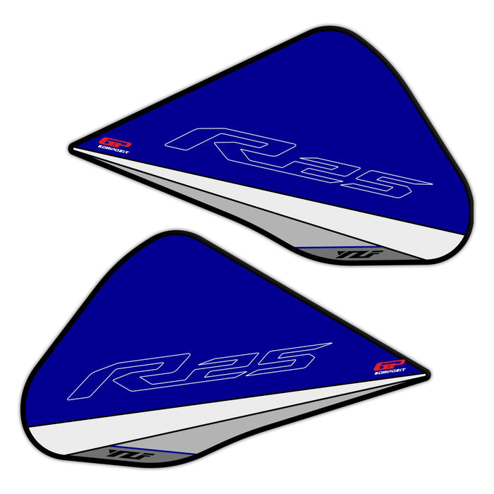 GP Kompozit Kit de protections de réservoir bleu compatible avec Yamaha YZF-R25 / YZF-R3 2015-2018