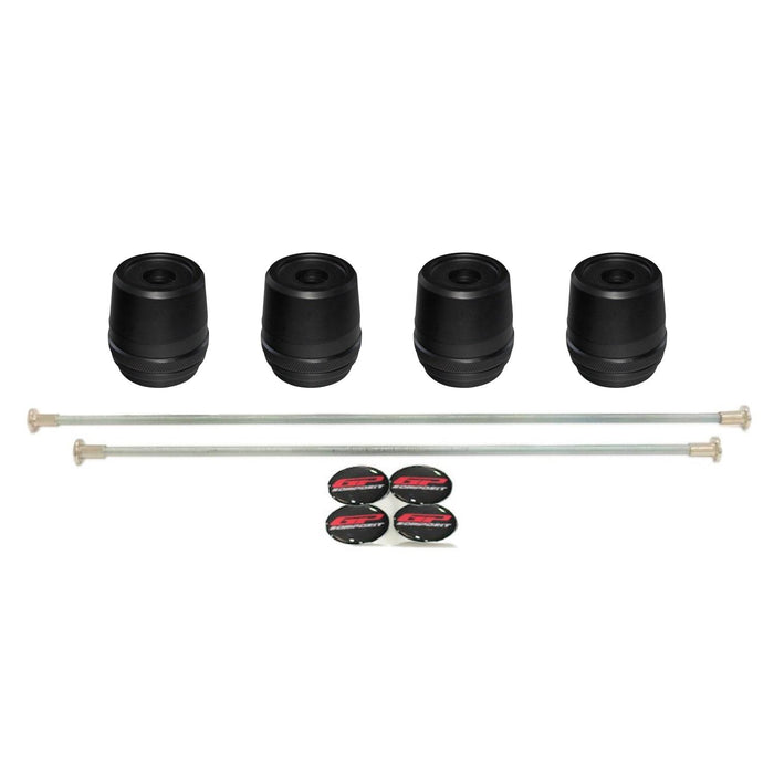 GP Kompozit Front-Rear Axle Guard Crash Wheel Frame Slider Set Black Compatible For Yamaha YZF-R25 / YZF-R3 2015-2023