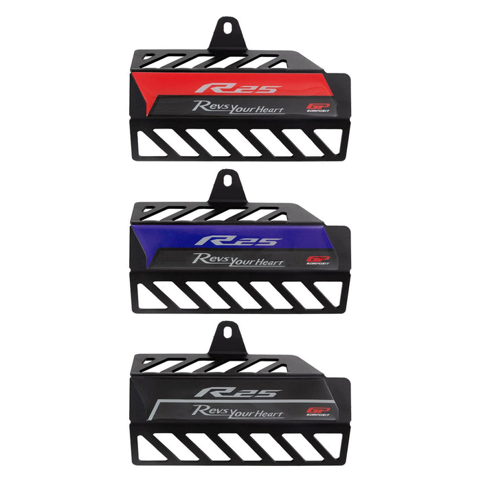 GP Kompozit Couvercle de protection d'échappement noir compatible avec Yamaha YZF-R25 / YZF-R3 2016-2023