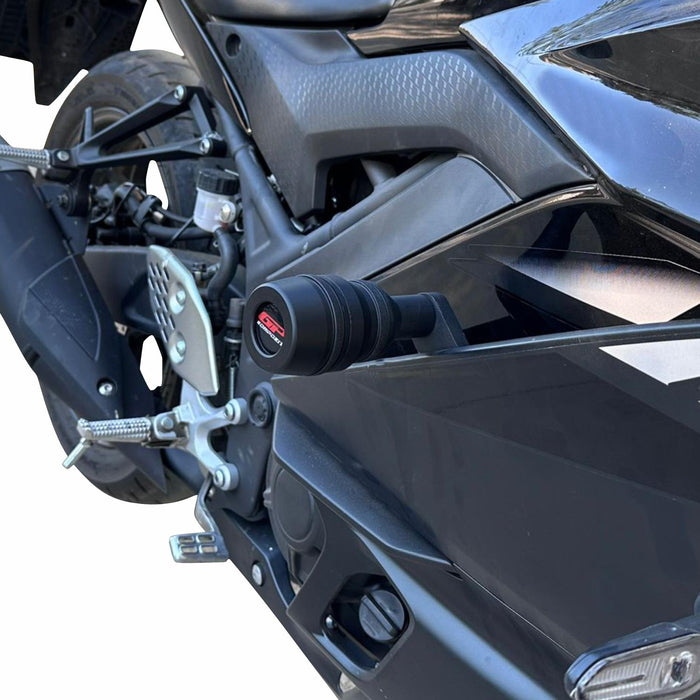GP Kompozit Engine Crash Frame Sliders Black Compatible For Yamaha YZF-R25 / YZF-R3  2019-2023