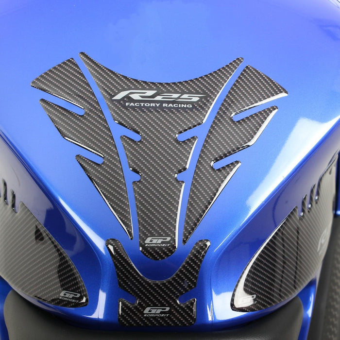 GP Kompozit Jeu de protections de réservoir Carbone Compatible pour Yamaha YZF-R25 / YZF-R3 2019-2023