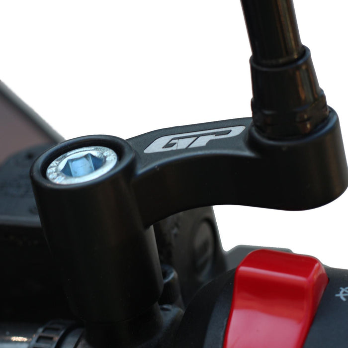 GP Kompozit Mirror Riser Extenders Black Compatible For Yamaha WR125X  2011-2016