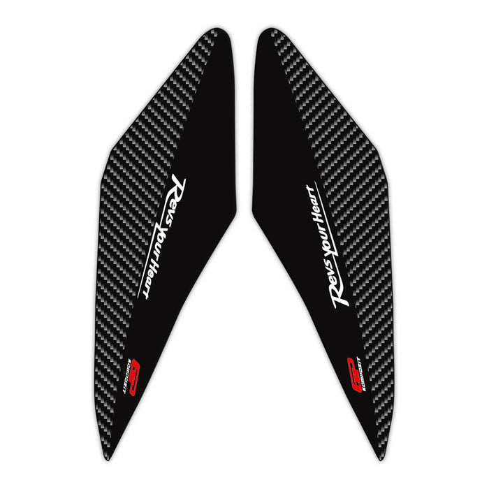 GP Kompozit Juego de Almohadillas de Depósito de Carenado Negro-Carbono Compatible con Yamaha XMAX 2018-2022