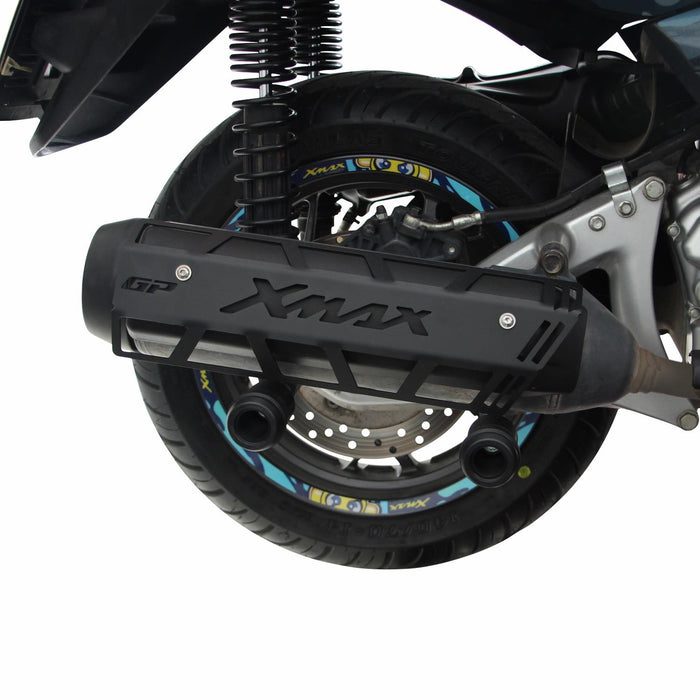 GP Kompozit Protector de escape negro compatible para Yamaha XMAX 250 2011-2017