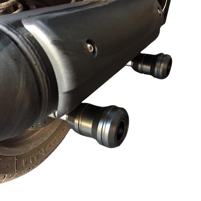GP Kompozit Exhaust Crash Frame Slider Black Compatible For Yamaha XMAX 250 / XMAX 300  2018-2024