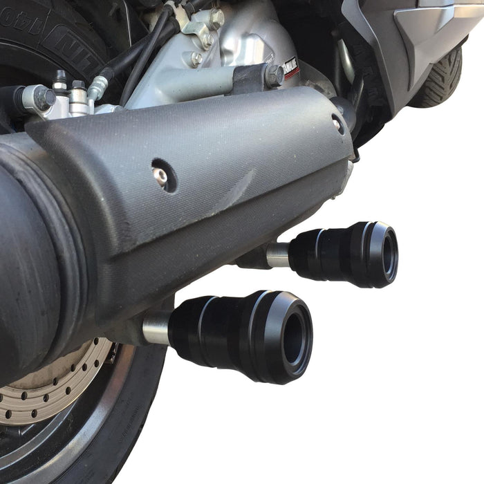 GP Kompozit Exhaust Crash Frame Slider Black Compatible For Yamaha XMAX 250 / XMAX 400  2014-2017