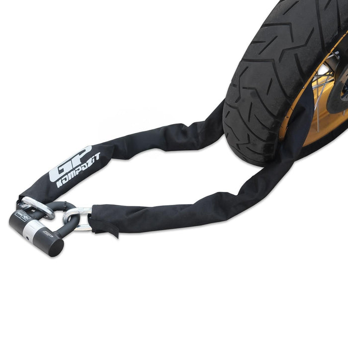 GP Kompozit Unbreakable Heavy Duty Security Chain For Motorcycle with 4 Keys (200cm Long / 10mm Thick) Motorbike, Bike, Generator, Gates