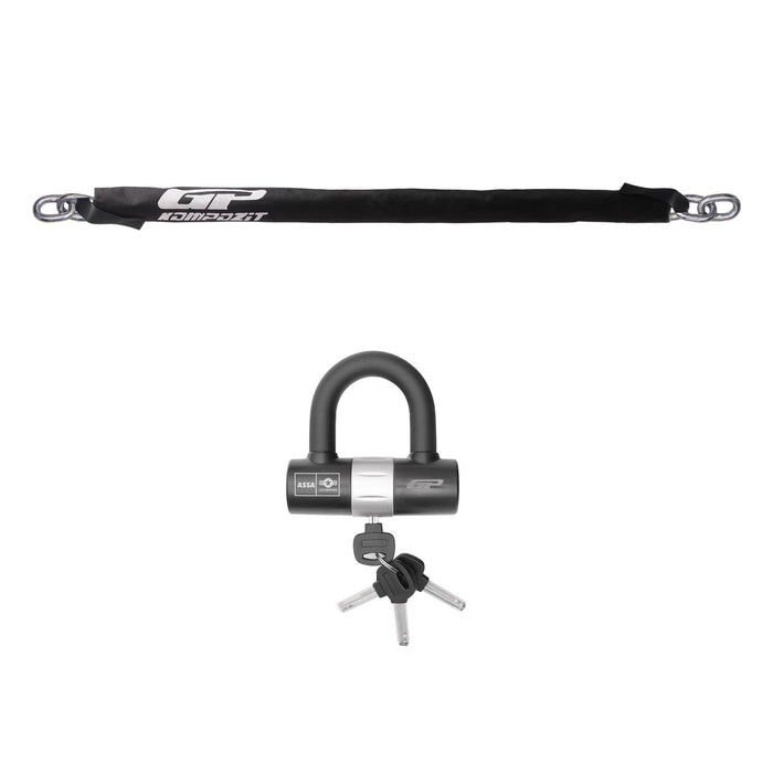 GP Kompozit Unbreakable Heavy Duty Security Chain For Motorcycle with 4 Keys (150cm Long / 10mm Thick) Motorbike, Bike, Generator, Gates