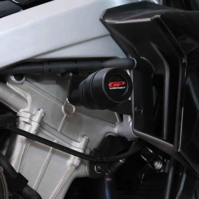 GP Kompozit Engine Crash Frame Sliders Black Compatible For Aprilia Tuono 660 Factory 2021-2024