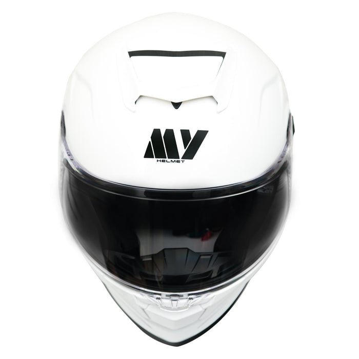 GP Kompozit MY HELMET MKS001-PW Full Face Motorcycle Helmet with Race Spoiler and Flip Up Dual Visor ABS Shell Helmet ECE R 22.06 and DOT Approved