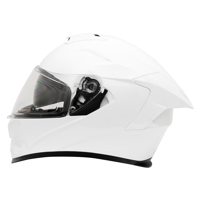 GP Kompozit MY HELMET MKS001-PW Full Face Motorcycle Helmet with Race Spoiler and Flip Up Dual Visor ABS Shell Helmet ECE R 22.06 and DOT Approved