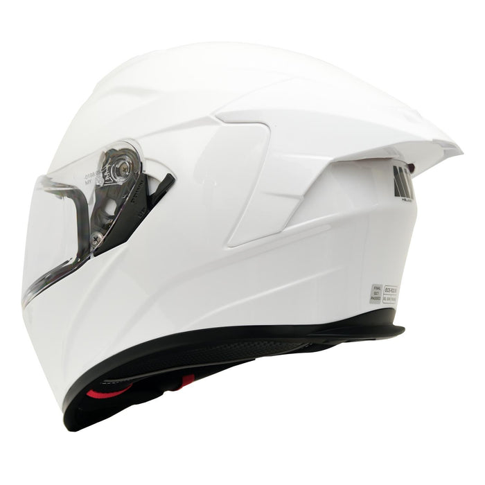 GP Kompozit MY HELMET MKS001-PW Full Face Motorcycle Helmet with Race Spoiler and Flip Up Dual Visor ABS Shell Helmet ECE R 22.06 and DOT Approved
