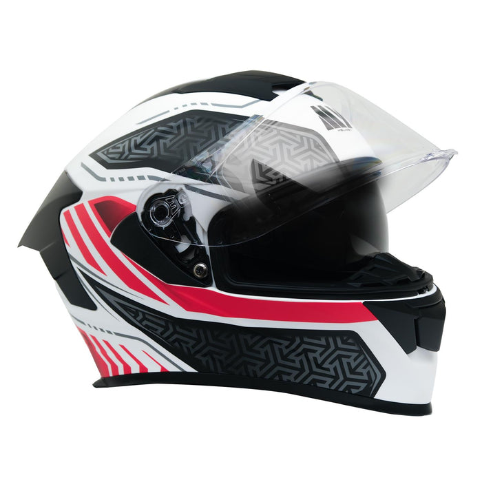 GP Kompozit MY HELMET MKS001-WRB Full Face Motorcycle Helmet with Race Spoiler and Flip Up Dual Visor ABS Shell Helmet ECE R 22.06 and DOT Approved
