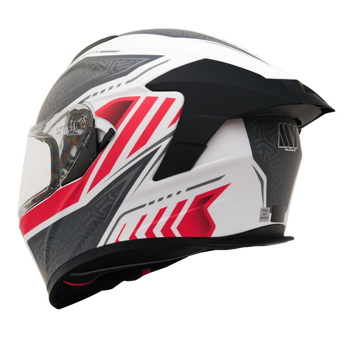 GP Kompozit MY HELMET MKS001-WRG Full Face Motorcycle Helmet with Race Spoiler and Flip Up Dual Visor ABS Shell Helmet ECE R 22.06 and DOT Approved