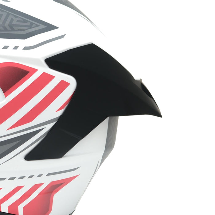 GP Kompozit MY HELMET MKS001-WRG Full Face Motorcycle Helmet with Race Spoiler and Flip Up Dual Visor ABS Shell Helmet ECE R 22.06 and DOT Approved