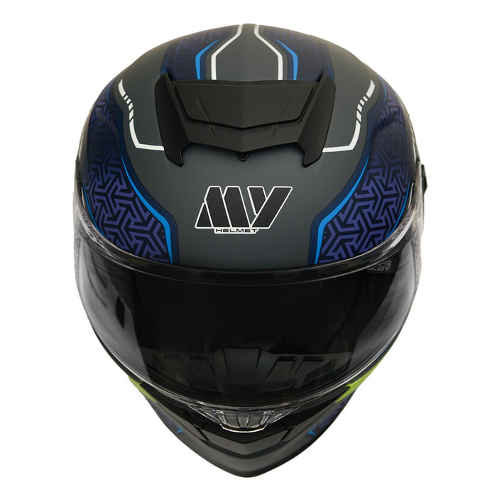 GP Kompozit MY HELMET MKS001-RGBY Full Face Motorcycle Helmet with Race Spoiler and Flip Up Dual Visor ABS Shell Helmet ECE R 22.06 and DOT Approved