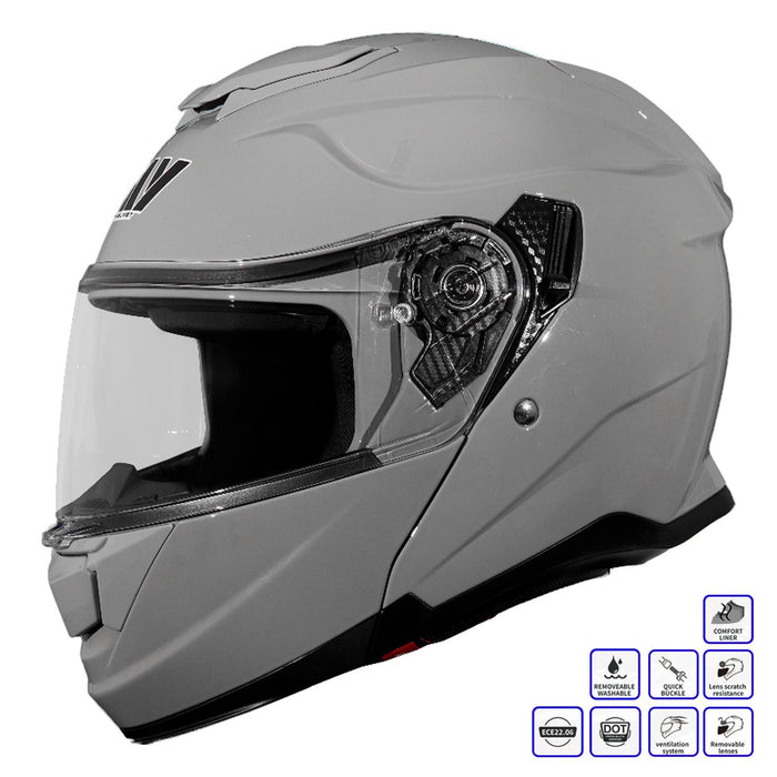 GP Kompozit MY HELMET MKS002-NG Modular Full Face Motorcycle Helmet with Race Spoiler and Flip Up Dual Visor ABS Shell Helmet ECE R 22.06 and DOT Approved