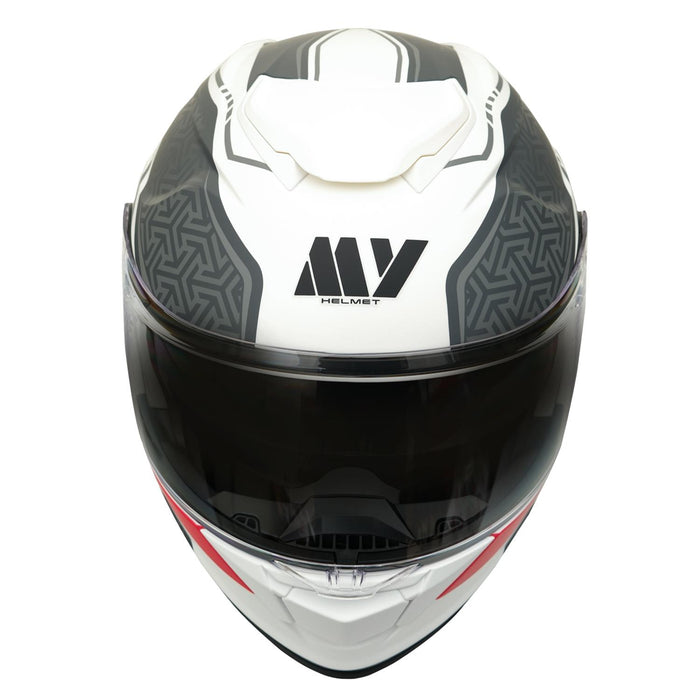 GP Kompozit MY HELMET MKS002-WRG Modular Full Face Motorcycle Helmet with Race Spoiler and Flip Up Dual Visor ABS Shell Helmet ECE R 22.06 and DOT Approved