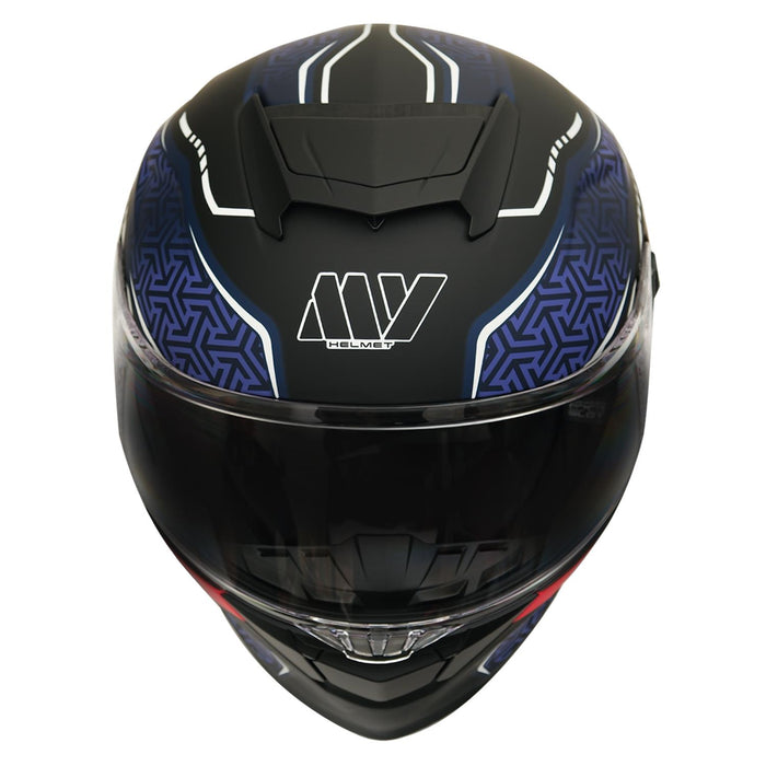 GP Kompozit MY HELMET MKS001-BBR Full Face Motorcycle Helmet with Race Spoiler and Flip Up Dual Visor ABS Shell Helmet ECE R 22.06 and DOT Approved