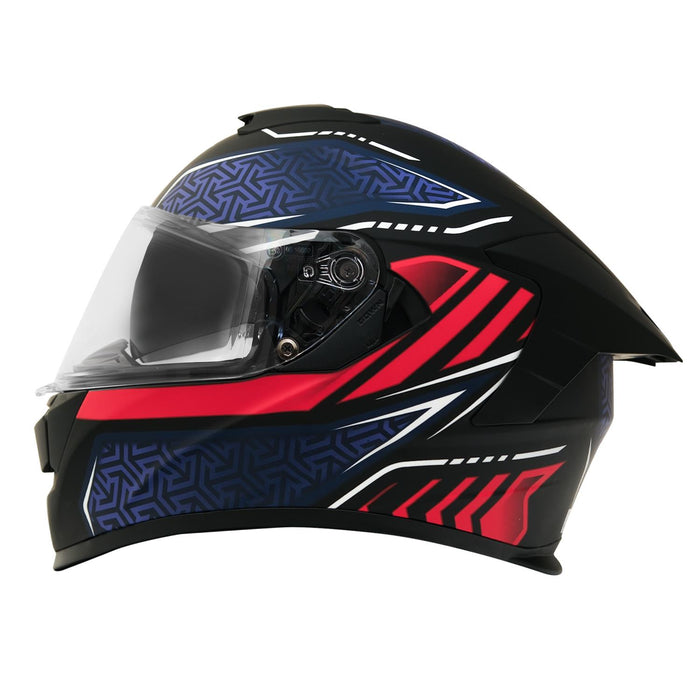 GP Kompozit MY HELMET MKS001-BBR Full Face Motorcycle Helmet with Race Spoiler and Flip Up Dual Visor ABS Shell Helmet ECE R 22.06 and DOT Approved