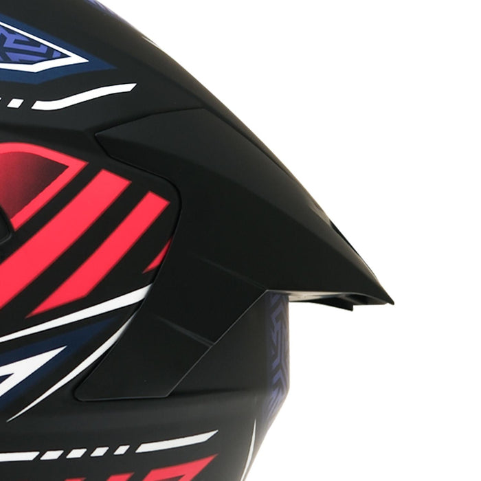 GP Kompozit MY HELMET MKS001-BBR Full Face Motorcycle Helmet with Race Spoiler and Flip Up Dual Visor ABS Shell Helmet ECE R 22.06 and DOT Approved