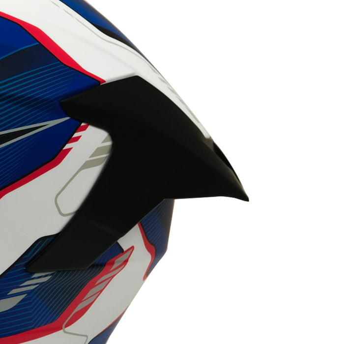GP Kompozit MY HELMET MKS001-WBR Full Face Motorcycle Helmet with Race Spoiler and Flip Up Dual Visor ABS Shell Helmet ECE R 22.06 and DOT Approved
