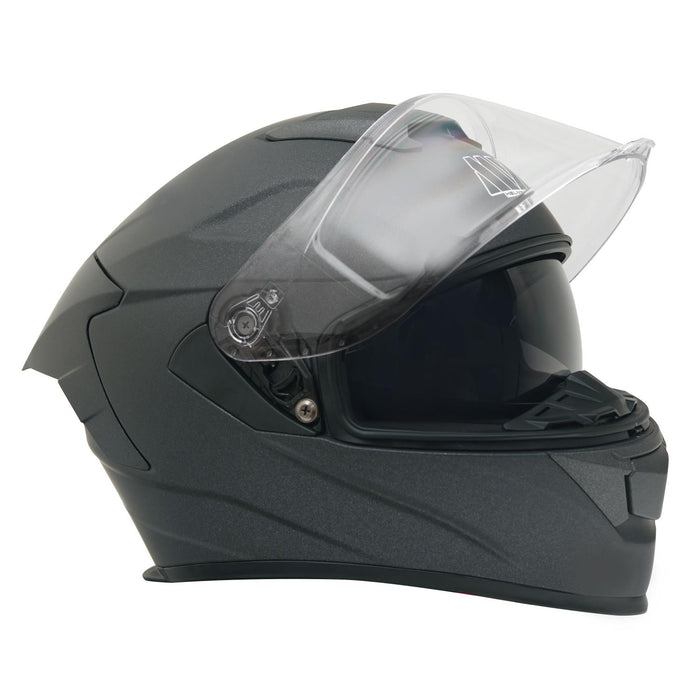 GP Kompozit MY HELMET MKS001-MG Full Face Motorcycle Helmet with Race Spoiler and Flip Up Dual Visor ABS Shell Helmet ECE R 22.06 and DOT Approved
