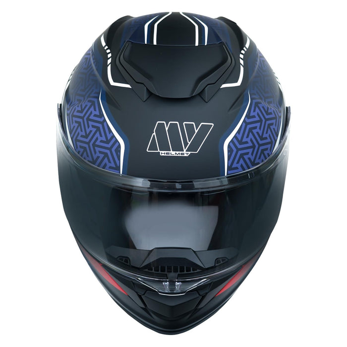 GP Kompozit MY HELMET MKS002-BBR Modular Full Face Motorcycle Helmet with Race Spoiler and Flip Up Dual Visor ABS Shell Helmet ECE R 22.06 and DOT Approved