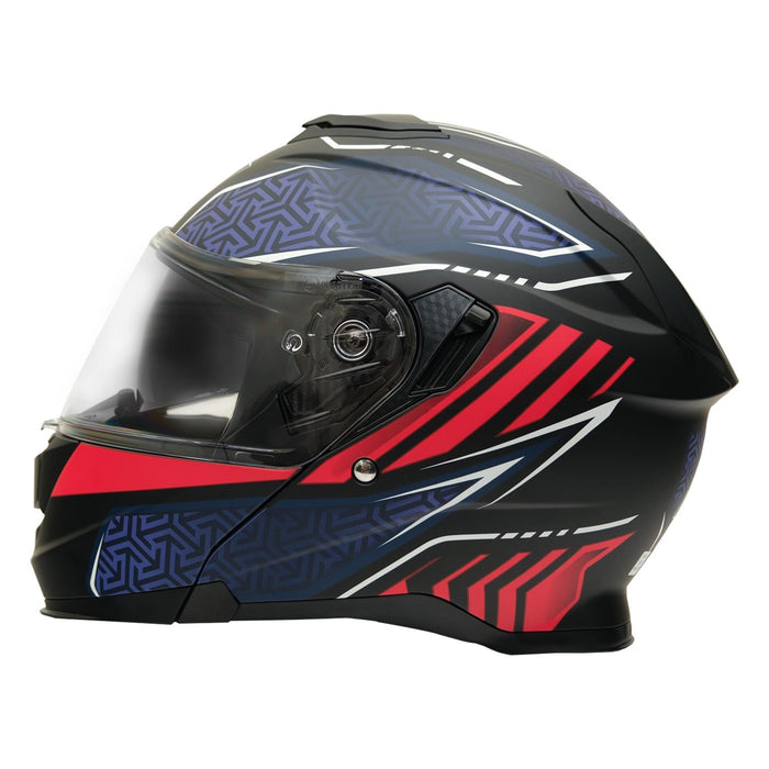GP Kompozit MY HELMET MKS002-BBR Modular Full Face Motorcycle Helmet with Race Spoiler and Flip Up Dual Visor ABS Shell Helmet ECE R 22.06 and DOT Approved