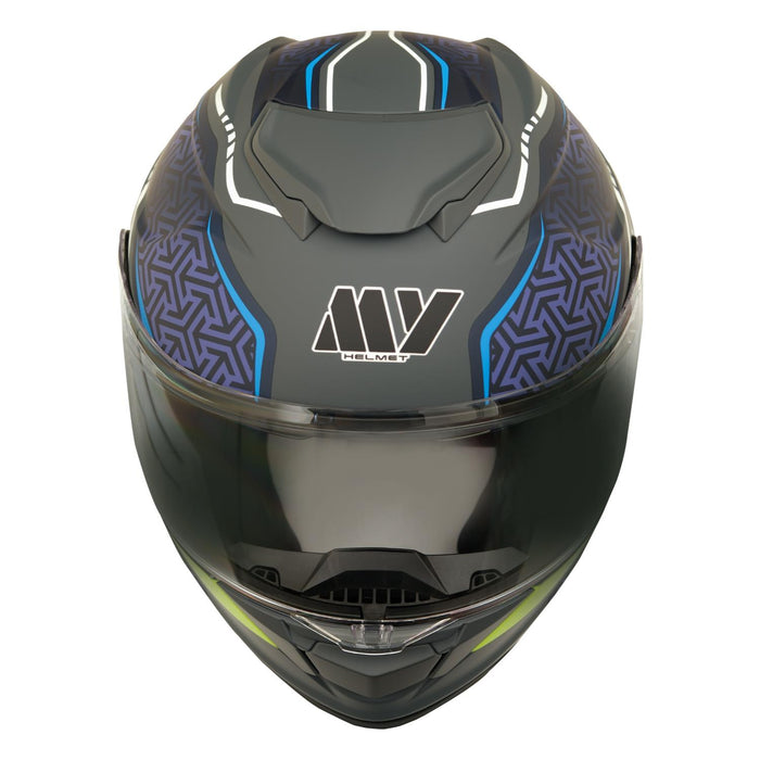 GP Kompozit MY HELMET MKS002-RGBY Modular Full Face Motorcycle Helmet with Race Spoiler and Flip Up Dual Visor ABS Shell Helmet ECE R 22.06 and DOT Approved