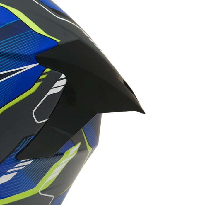 GP Kompozit MY HELMET MKS001-EGBY Full Face Motorcycle Helmet with Race Spoiler and Flip Up Dual Visor ABS Shell Helmet ECE R 22.06 and DOT Approved