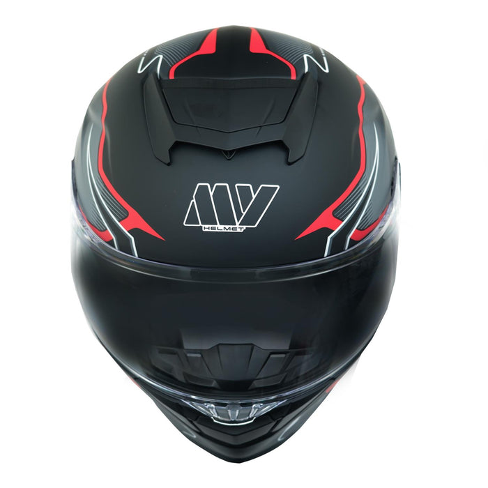 GP Kompozit MY HELMET MKS001-BGR Full Face Motorcycle Helmet with Race Spoiler and Flip Up Dual Visor ABS Shell Helmet ECE R 22.06 and DOT Approved
