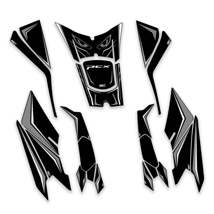 GP Kompozit Tank Pad Full Set Gray Compatible For Honda PCX125 / PCX150 2025