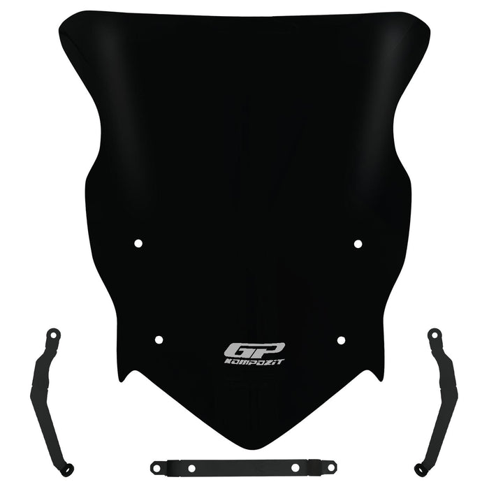 GP Kompozit Windshield Windscreen Black Compatible For TVS Raider 125 2021-2025