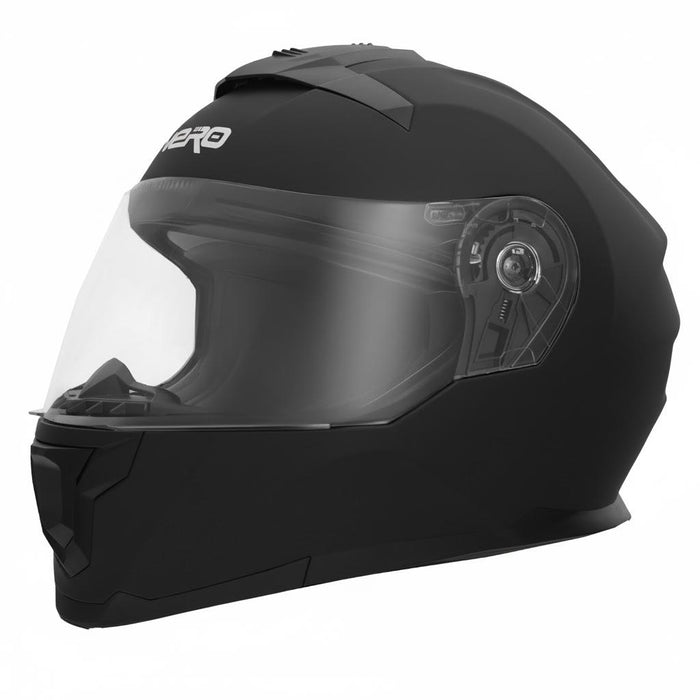 GP NERO MKS004-MB Full Face Motorcycle Helmet with Sun Visor & Clear Visor – Matte Black