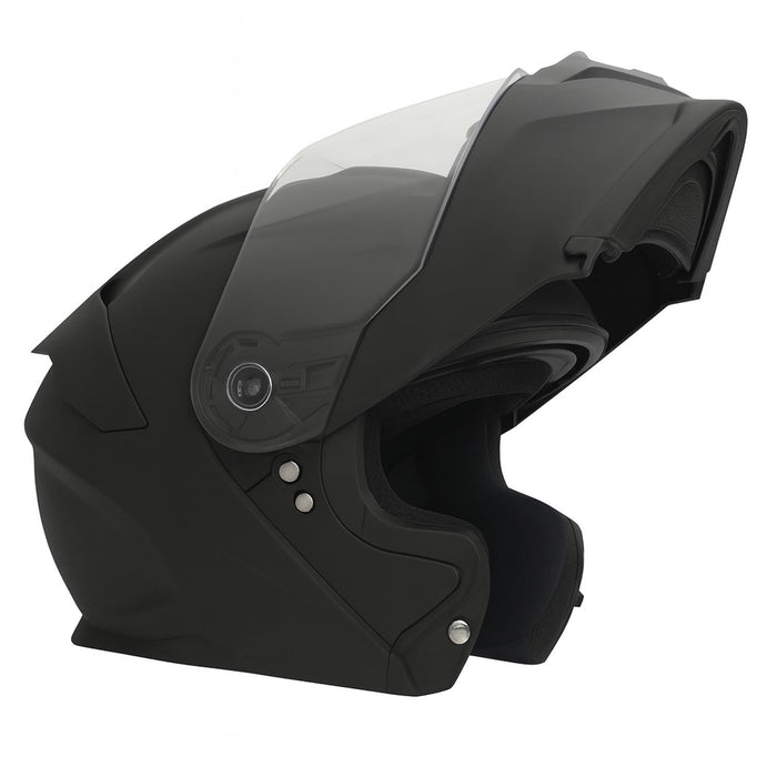 GP NERO MKS004-MB Full Face Motorcycle Helmet with Sun Visor & Clear Visor – Matte Black