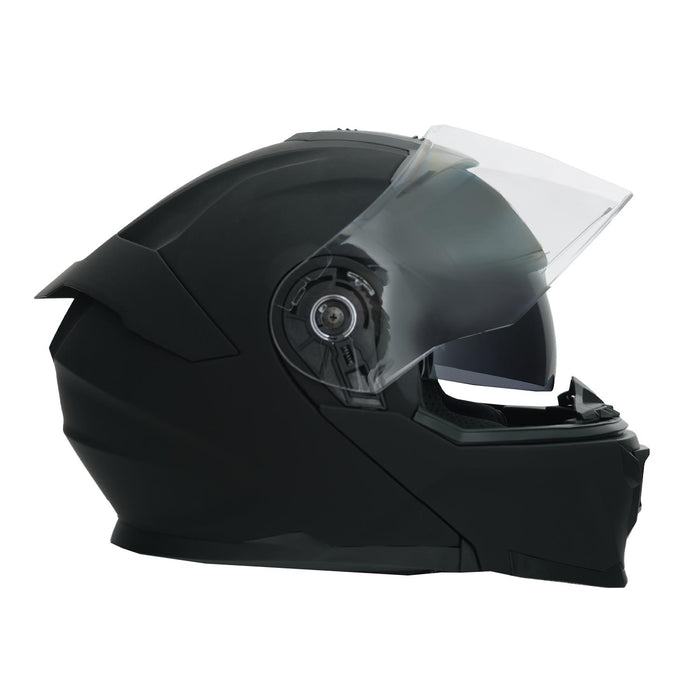 GP NERO MKS004-MB Full Face Motorcycle Helmet with Sun Visor & Clear Visor – Matte Black