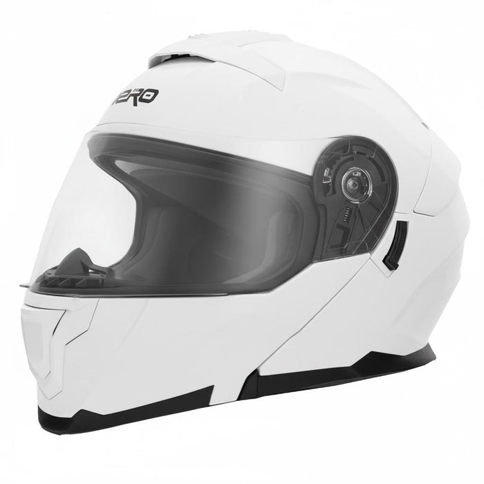 Casco Integral de Moto GP NERO MKS004-GW con Visor Solar y Visor Transparente – Blanco Brillante