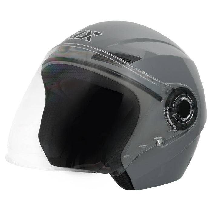 GP GX MKS005-GNG Open Face Motorcycle Helmet with Clear Visor – Bright Nardo Grey
